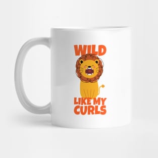 Wild Like My Curls Funny Lion Mug